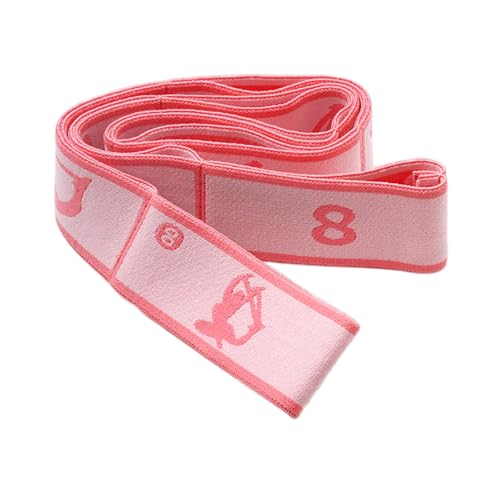 Adjustable Stretch Strap for Kids, 8-Loop Elastic Resistance Band for Children Gymnastics, Ballet Dance, Yoga, Stuff，Pilates & Flexibility Training, Home Exercise Equipment for Girls - color: Pink