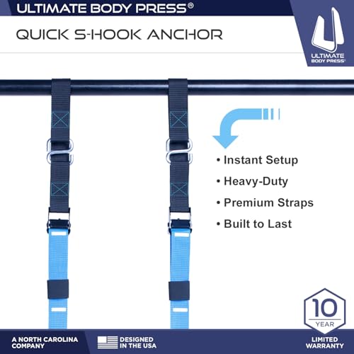 Ergonomic Joist Mount Pull Up Bar by Ultimate Body Press - color: Joist Mount Pull Up Bar and Strap System