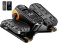 Under Desk Elliptical Machine Seated Pedal Exerciser | Quiet Leg Exerciser While Sitting, Mini Portable Leg Exercise Machine with Remote, Adjustable 12-Speeds, Manual & Auto Mode - color: Orange