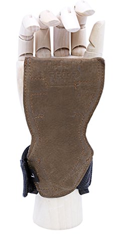 Lifting Grips PRO Weight Gloves Heavy Duty Barbell Gymnastics Straps Alternative to Power Hooks Deadlifts Adjustable Neoprene Padded Wrist Wrap - color: Brown Nubuck Leather, size: Small 5.0"-6.40" Wrist Size