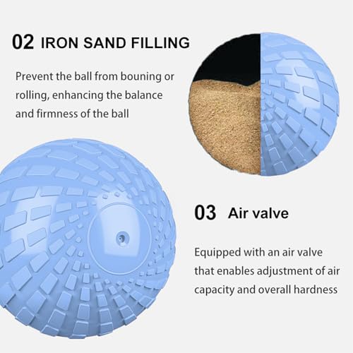 Medicine Ball 8, 10 lbs Slam Ball Weighted Balls for Exercise Strength and Crossfit Workout - color: Dynamic Blue, size: 8 LB