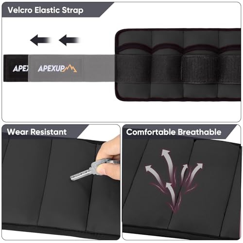 APEXUP Adjustable Ankle Weights for Women and Men, Modularized Leg Weight Straps for Yoga, Walking, Running, Aerobics, Gym, Physical Therapy - color: Black, size: 2.5 lbs x2