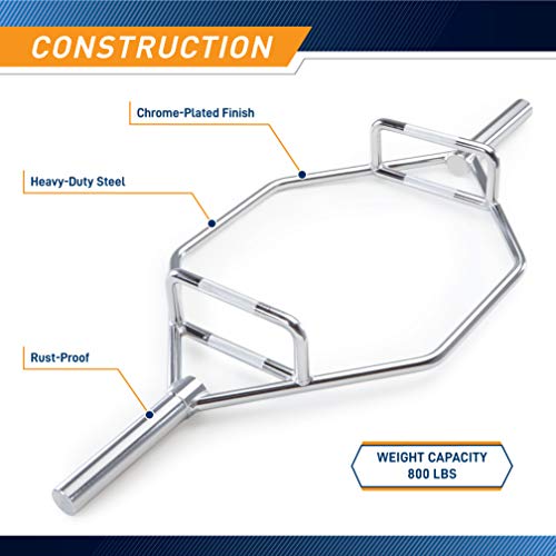 Marcy Olympic Hex Trap Bar Multiple Style Available - color: Chrome, one piece