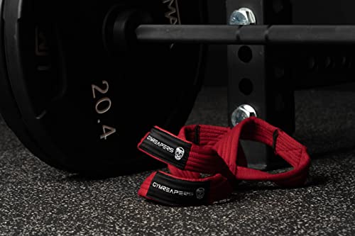 Gymreapers Figure 8 Lifting Straps For Deadlift, Powerlifting, Strongman, & Cross Training Strong Weightlifting Wrist Straps For Men, Women - color: Red, size: Medium