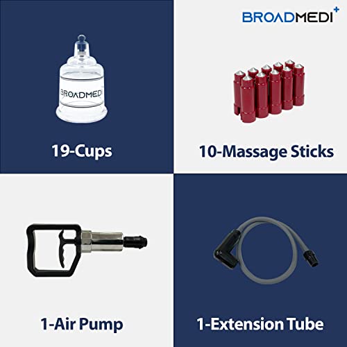 Premium Cupping Therapy 19 Cups Set, Including Pump Handle, Extension Tube, Massage Sticks, Made in Korea - size: 19 Cups