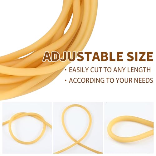 Latex Rubber Tubing 1/4"ID x 3/8"OD Surgical Tubing Slingshot Bands Fitness Hose Tube(50FTYellow) - color: Yellow, size: 50FT