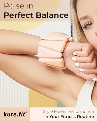 Pilates Weight | Wrist & Ankle Weights for Women | Weighted Bangles | 1LB/ 2LB Each (Set of 2) - color: Sand, size: 1 LB