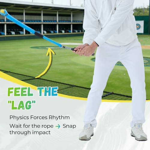Golf Rope Swing Trainer, Professional Golf Swing Rope Training Aid to Improve Speed, Tempo, Rhythm, Flexibility and Strength, Golf Warm-Up Practice Equipment for Golfers of All Levels - color: Black-B