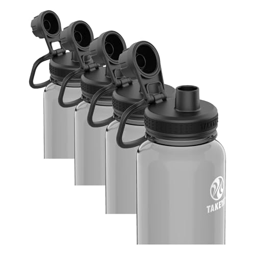Takeya Tritan Sport Water Bottle with Spout Lid - BPA-Free & Dishwasher-Safe Water Bottle - Reusable Bottle with Lid Handle - Simple Leak-Proof Water Bottle - 32 oz, Stormy Black (Pack of 4) - color: Stormy Black, size: 32 Ounces (Pack of 4)