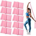 DEEKIN 10 Pcs Resistance Bands Professional Exercise Elastic Bands Latex-Free Yoga Starter Set for Pilates, Physical Therapy, Strength Training, Yoga, Working Out for Women Home Gym - color: Pink, style: 15 Lbs