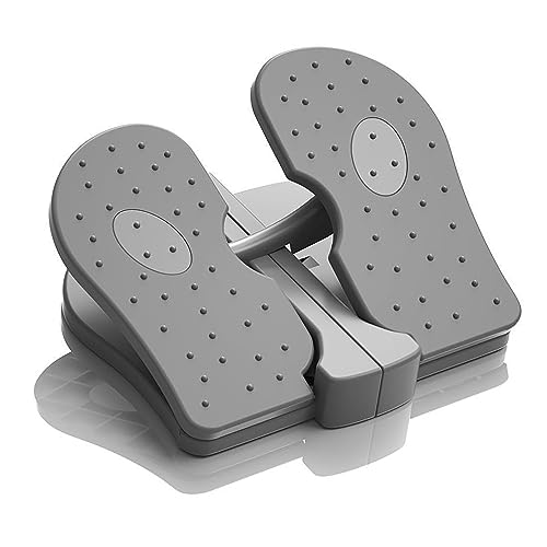Foot Stepper Machine, Foldable Leg Exerciser Under Desk Foot Pedal Exerciser Reinforced Nylon Leg Workout Trainer for Home Office Use - color: Cool Grey