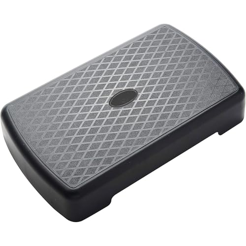 Fitvids Aerobic Step Platform Trainer with Adjustable 2-Level Risers, 400 Pound Weight Capacity – Non-Slip Exercise Stepper for Cardio, Strength, and Fitness Workouts, 18-Inch, Multiple Colors - color: Black and Gray