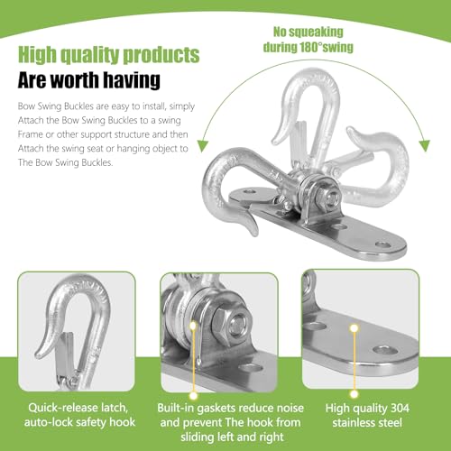 Heavy Bag Hanger,Stainless Wall Ceiling Mount Hook 180°/360° Rotation Wood Beam Holder Body Weight Strength Training Systems, Aerial Yoga Swing & Hammock - size: 4-holes large hook with 180° Swing