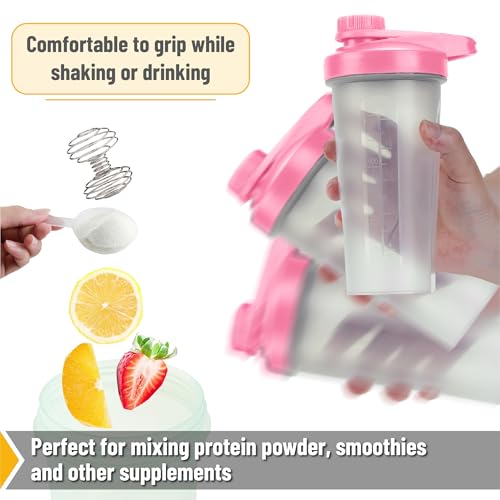 Mr. Pen Shaker Bottles - 28 oz, Pink Protein Mixer Bottle with Whisk Ball | Shaker Bottles for Protein Shakes - color: Pink