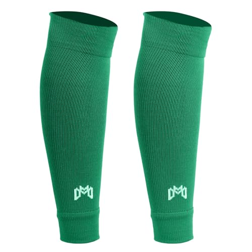 MediCaptain Pre Cut Soccer Sock Sleeves, Companion for Soccer Grip Socks, Securely Holds Shin Guards, Compression Leg Warmer - color: Green
