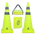 RoadHero 28 Inch 2 Pack Collapsible Traffic Safety Cones with Bag, Green | Pop-up Design, Reflective Collar, Road Safety, Driving Training & Parking Lots - size: 28 Inch