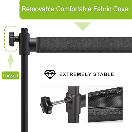 SELEWARE Height Adjustable Ballet Barre Freestanding Ballet Bar Heavy Duty Dance Bar Support Barre Movements Body Stretch Pull-ups, Sturdy Construction Never Fall Apart, Anti-Slip - color: 5 FT (Steel Crossbar with Fabric Cover, Black)