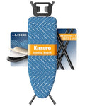Kitsure Folding Ironing Board - Height Adjustable Iron Board in Full Size, Wobble-Free & Heavy-Duty Ironing Board with Cover and Pad for Heat Resistance, Blue, 43"L x 13"W x 35.8"H, Garment Steamer - color: Blue