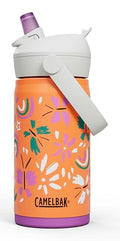CamelBak Thrive Flip Straw Kids Bite Valve Stainless Steel Water Bottle Butterfly Rainbow, 12oz - color: Butterfly Rainbow