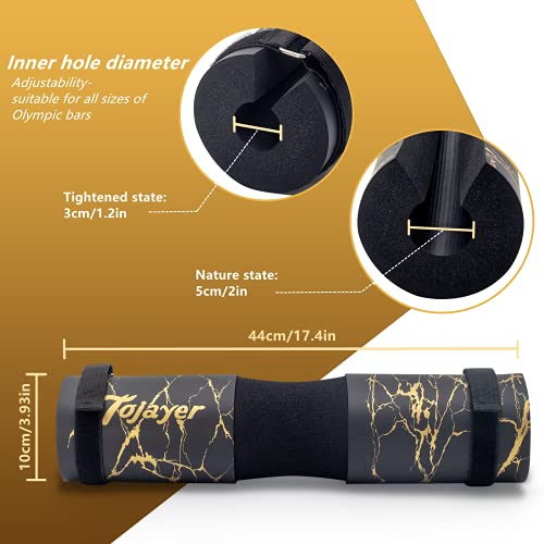 Squat Pad Barbell Pad for Workout, Neck & Shoulder Protective Foam - color: Gold Marble