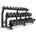 XMARK Dumbbell Weights Sets, 5-50lb and 5-75lb Dumbbell Sets, No Odor, Urethane Dumbbells, Commercial Gym and Home Gym Equipment - color: 08) 5-75lb 12-Sided & Classic Rack