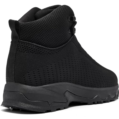 SHULOOK Non Slip Work Boots for Men Slip Resistant Lightweight Kitchen Chef Shoes for Restaurant Food Service Comfy Working Shoe Ankle Support Mesh Walking Footwear Black - size: 9.5 Wide