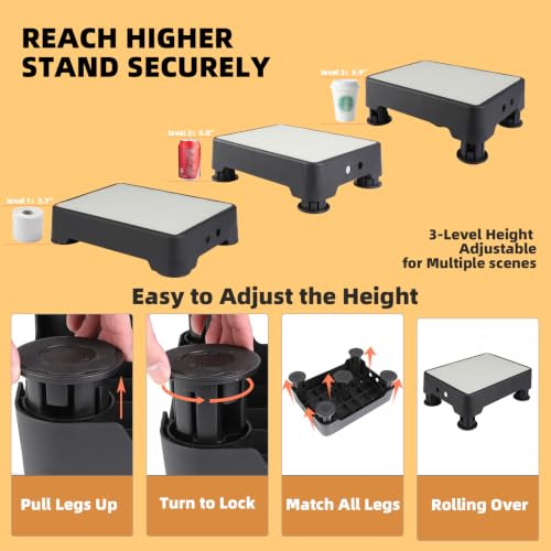 Adjustable Step Stool for Adults, Noctilucent Bed Step Stools, 660 LBS Capacity Non-Slip Safety Step Platform Indoor and Outdoor for Seniors and Kids, Wide Step Stools Elderly Assistance at Night - color: Noctilucent