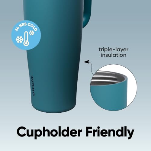 Owala FreeSip Tumbler Insulated Stainless Steel Water Bottle with Built-in Straw and Side Handle, For Travel, Work, School, and Sports, BPA Free, Leak Proof, 40oz, Denim - color: Denim, size: 40 Ounces