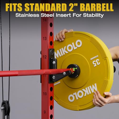 Mikolo Olympic Bumper Plates Set, 100% High-Density Low-Bounce Rubber Weight Plates with Steel Inserts, IWF Color-Coded Quiet Barbell Plates for Deadlifts, Squats & Home Gym Strength Training (Weights: 45 * 2-230LB) - style: 35LB PAIR