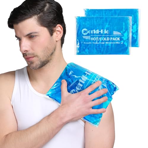 Gel Ice Packs for Injuries Reusable Gel Cold Compress for Shoulder, Knee, Back and Neck - Hot and Cold Packs for Pain, Injury, Surgery - Flexible Soft Ice Pack for Injury (12.4" x 8.3" 2 Packs) - style: LARGE 2 PACKS