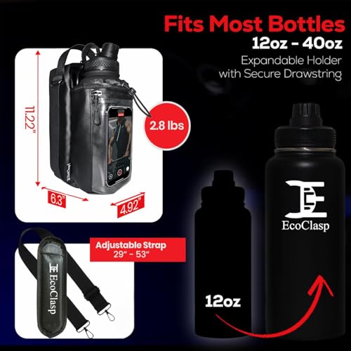 Magnetic Gym Bag Water Bottle Holder Small Gym Bag for Men, Gym Gifts, 11LB Strong Grip Waterproof 900D - color: Black Suit