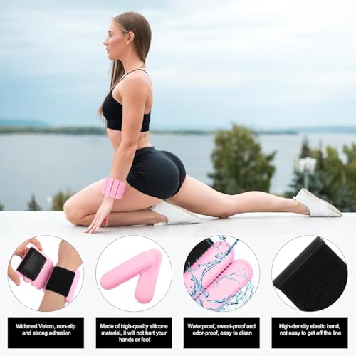 Pilates Wrist & Ankle Weights for Women, Wearable Strong Arm & Leg Weights Set of 2, Adjustable Ankle Weights for Walking, Yoga, Dance, Barre,Gym - color: Pink, size: 2lbs x2