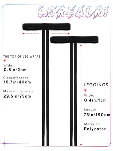Rave Leg Wraps Elastic Garter Plus Size Leg Straps Music Festivals Outfits for Women - color: Black