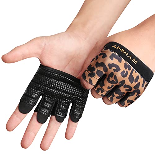 Minimal Workout Gloves for Women Men, Micro Fingerless Gym Gloves Grip Pads | Work Out Gloves for Kettlebells, Weight Lifting, Exercise, Pull Up, ,Cross Training, Silicone Grip Lifting Half Finger Gloves - color: 2-Cheetah/Leopard, size: Small