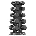 Hex Dumbbell Sets with Rack, 85-560lb Dumbbell Weight Set & Storage Rack | PAPABABE Dumbbell Set with Stand, Rubber Dumbbell Weight Set, Multiple Options Hand Weight for Strength Training - size: 330lb(20, 25, 30, 40, 50lb)x2 & T-Bar Rack