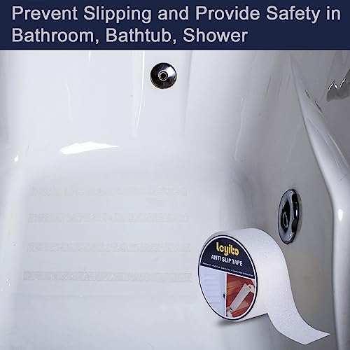 Anti Slip Tape Clear Waterproof Outdoor/Indoor, 2" x 42Ft Non Slip Traction Grip Tape for Bathtubs, Boats, Stairs, Pools, Transparent, Soft, Comfortable for Bare Feet (2" X 42') - color: Clear, size: 2” x 42'