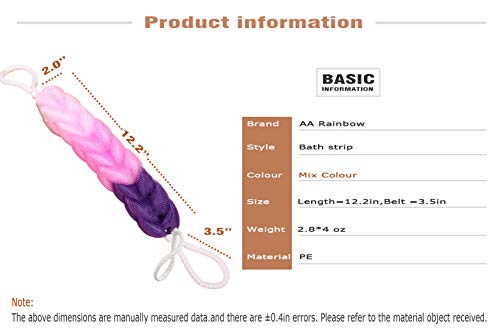 AARainbow 4 Packs Long Stretch Back Sponge with Rope Handles Back Scrubber Body Sponges for Bathing, Bath Shower Mesh Sponge Body Deep Cleaning for Men & Women (H-Gradient Color) - color: H-gradient Color