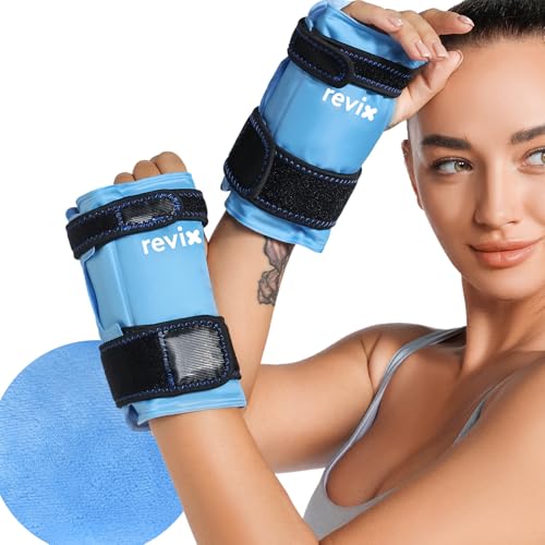 REVIX Wrist Ice Pack Wraps for Carpal Discomfort Soothing (2-Piece Set) Reusable Gel Hand Ice Packs, Cold Pack with Cold Compress, Promote Flexibility and Reduce Fatigue - style: Blue-2packs