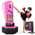 ODOSOLA 67'' Inflatable Punching Bag Freestanding for Kids Aged 3-12 – Heavy Duty Boxing Set for Karate & Taekwondo, Stable Boxing Bag Active Kids Toy, Christmas Birthday Gift for Boys and Girls - color: Pink