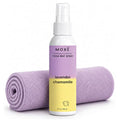 MOXE Yoga Mat Cleaner Spray, Lavender & Chamomile Essential Oil, 4oz | Plant-Based Cleaner Refreshes and Deodorizes Yoga Mats and Exercise Equipment; Non-Toxic Formula for Home, Studio Or Gym Use - size: 4 Fl Oz (Pack of 1)
