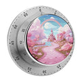 Pink Candy Land Stainless Steel Timer, Kitchen Timer with Magnetic Base, Countdown Timers for Gym, Office, Cooking, Baking, Jogging