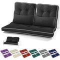 Chunful Set of 5 Outdoor Bench Cushions Set 44 x 19 Inch Tufted Waterproof Patio Furniture Seat Pad with Throw Pillows Loveseat Cushion for Square Settee Indoor Sofa Wicker Couch(Black) - color: Black