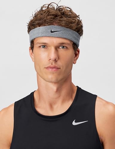Nike Unisex Adult Swoosh Classic Headband - color: Cool grey/black