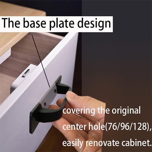 12 Pack 5 Inch 128 mm Self-Adhesive Matte Black Flat Cabinet Handles with Base Plate Aluminum Cabinet Pulls for Sliding Door Charcuterie Board Black Drawer Handles Drill&Punch Free - color: FlatBlack 3M, size: 5 Inch