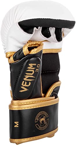 Venum Challenger 3.0 Sparring Gloves - color: White/Black/Gold, size: Medium