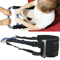 Patient Sit to Stand Lift Sling Medical Transfer Gait Belt Adjustable Pull Up Strap with Stainless Steel No-Slip Grip Handicap Bar Handles Aid Help Getting 500 Lbs Load AnyBack Black