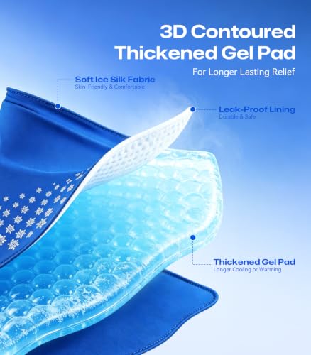 Thumb & Wrist Hot Cold Ice Pack Wrap, Fits Either Hand, Size M | 3D Thickened Reusable Gel Pad, Ergonomic Fit, Long Hot & Cold for Carpal Tunnel, Arthritis, Tendonitis, Post-Surgery - size: M