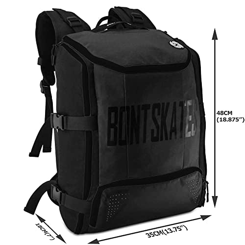 Bont Skates - Multi Sport Skate Backpack Travel Bag - Inline Ice Quad Speed Skating - color: Black