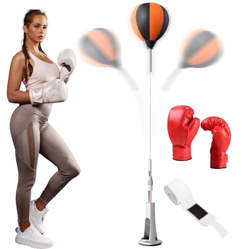 Punching Bag with Stand, Boxing Speed Trainer, Height Adjustable Stable Reaction Exerciser with Spring Base for Martial Arts Fitness Workouts Stress - size: 130-150cm