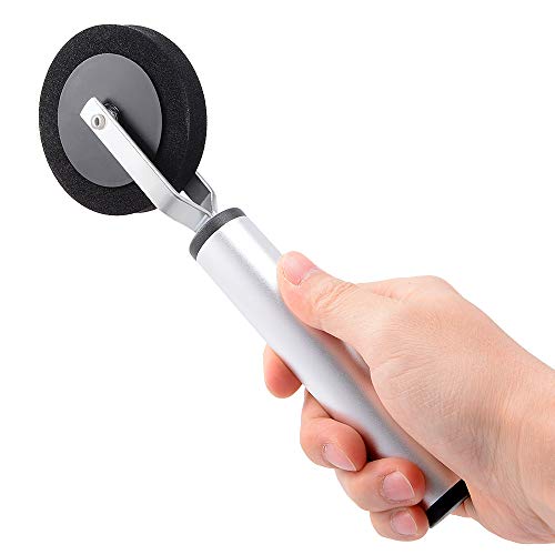 NEWISHTOOL 12mm Sponge Roller Vinyl Application Tool Car Detail Tool | Slim Edge, Single Wheel, Aluminum Handle, Soft Foam Seam Roll, for Wrapping Film to Hard to Reach Areas Line Corner Gap